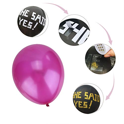 12-Zoll-Latexballons, Verschiedene Bunte Partyballons, Konfetti-bedruckte Dekorationsballons für die Geburtstagsfeier (Rosenrot) von Riuulity