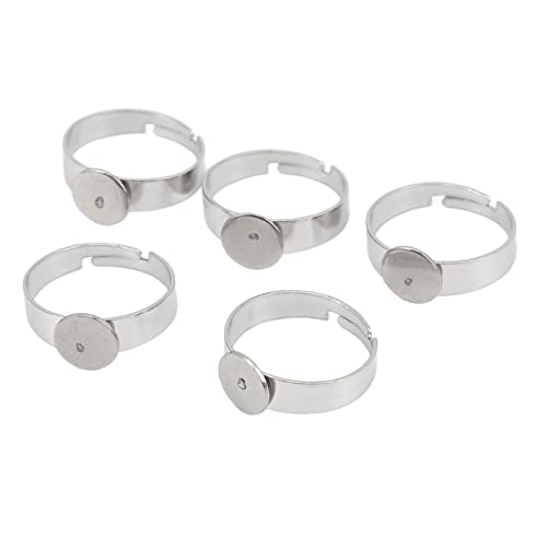 20 Stück Verstellbare Flache Ringbasen aus Edelstahl für Selbstgemachte Ringe, Schmuckherstellung mit Perlen und Knöpfen von Riuulity