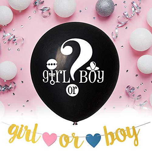 36 Dicke Latexballons Geschlecht Offenbaren Ballon Glänzendes Konfetti-Set für Mädchen oder Hochzeit Geburtstag Babyparty Dekoration (Ein Typ) von Riuulity