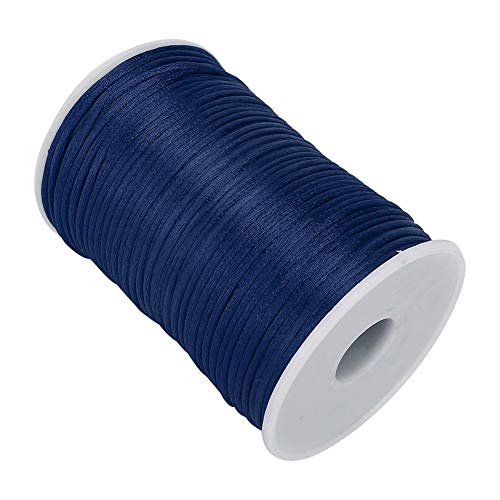 Satinschnur, 6,5 cm, Nylon, Hochzeitsdekoration, Schnüre, Schmuck, Tisch, Stühle, Knotenschnur, Bänder, Accessoires, Kleidung, Perlenschnüre, Fäden (Navy blau) von Riuulity