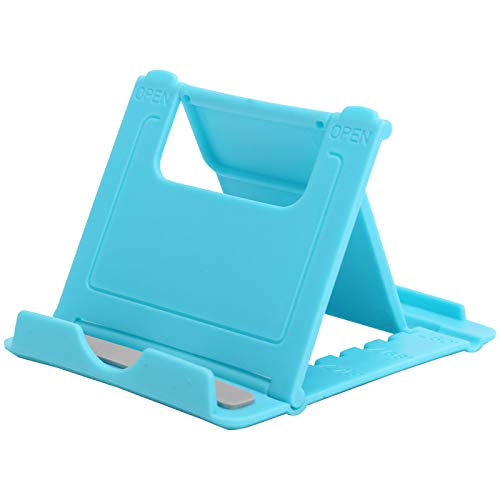 Tragbarer Desktop-Ständer, Faltbarer Telefonhalter mit Rutschfester Unterlage für Mobiltelefone und Tablets (Blau) von Riuulity