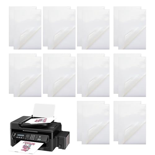 20 Blätt A4 Stickerpapier zum Bedrucken,Aufkleber Papier zum Drucken, Selbstklebende Vinyl Aufkleberfolien, Transparent Bedruckbar für Laserdrucker Tintenstrahldrucker(COLOR:Weiß) von Rixotix