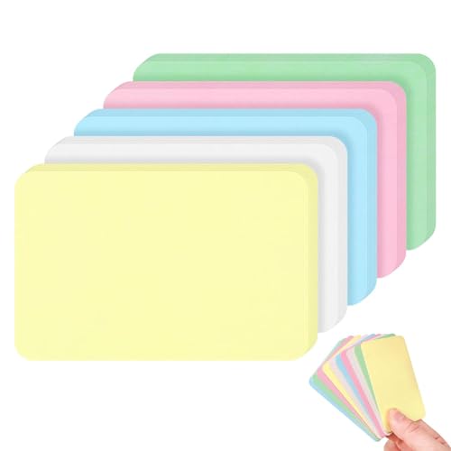 200 Stück Blanko Papier Karten, 8,5 x 5,5 cm runden Ecken Karteikarten Bunt Lernkarten Leere Karten zum Gestalten Visitenkarten Papier DIY Geschenkkarte Vokabelkarten von Rixotix