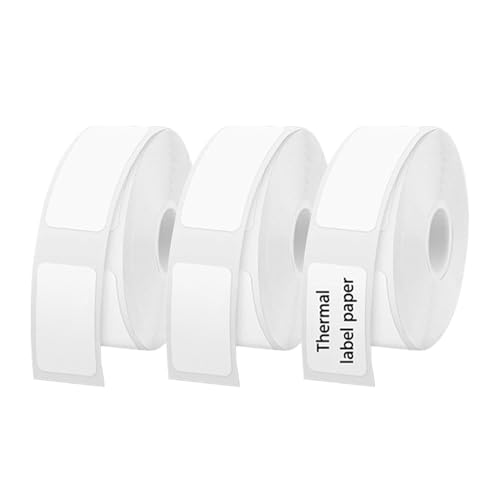 3 Rollen Thermo-Etikettenband, 15 x 40 mm Etiketten Papier, selbstklebend, Thermoetiketten, Klebeband für Haus, Büro, Schule (150 Etiketten/Rolle– Weiß) von Rixotix