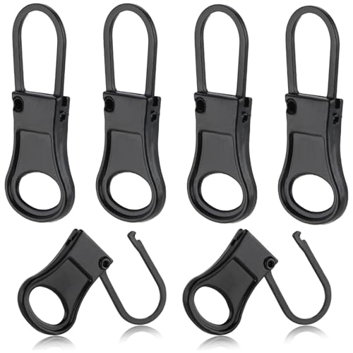 6 Stück Reißverschluss Zipper Abnehmbare Reißverschluss anhänger Metall Zipper Pull Universal Reißverschluss Reparatur Zipper Ersatz für Koffer Kleidung Rucksäcken Geldbörse Handtasche Hosen von Rixotix