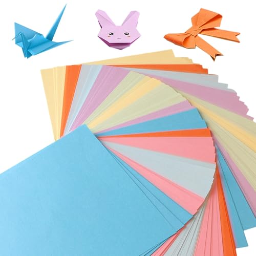 Origami-Papier, 200 Blatt, 10 Lleuchtende Farben, 15cm Doppelseitiges Duadratisches Faltpapier für DIY-Schul-Kunsthandwerksprojekte, Blumen, Weihnachtsbäume,Papierschirme,Schmetterling,Papierlaternen von Rixotix