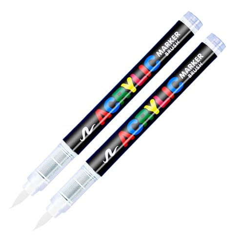 RiyaNed Acrylstifte 1.0-6.0mm Weiß Permanent Marker Stifte Wasserfest Geeignet für Holz, Metall, Glas, Stoff, Stein, Reifenmalerei, Fotoalben.(2 Stifte) von RiyaNed