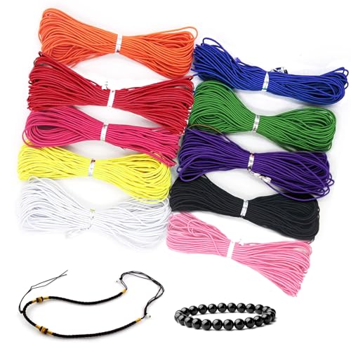 Armband Schnur Gummiband Elastisch für Armbänder 0,8mm Gummifaden Elastisches Armband Band Gummischnur Faden für Perlen 130m von Rjayaa