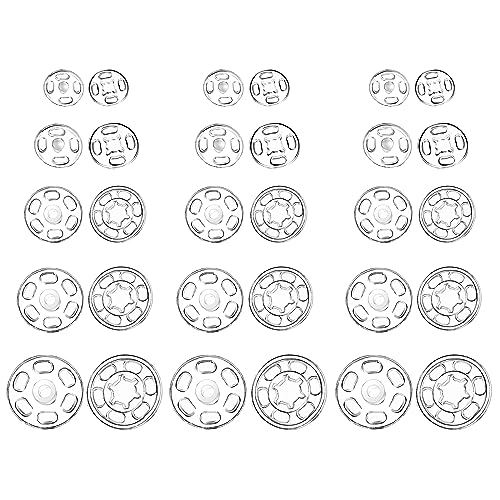 Druckknöpfe zum Annähen 100 Paare Transparent Druckknöpfe Kunststoff Durchsichtig Druckknopf zum Anähen Plastik für DIY Kleidung Hemden von Rjayaa