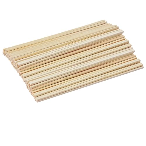 Holzleisten Holzstäbe zum Basteln 50 STK Holzstäbchen Quadratisch Holzleisten Holz Holzklötzchen 30 cm Lang Bambusstäbe zum Basteln von Rjayaa