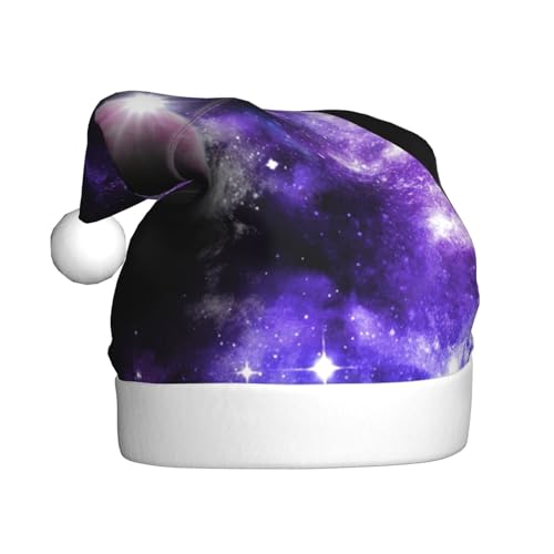 RoMuka Galaxy Sky Erwachsene Plüsch Weihnachtsmütze Warme Mütze Geeignet Für Weihnachtstag Party Supplies von RoMuka