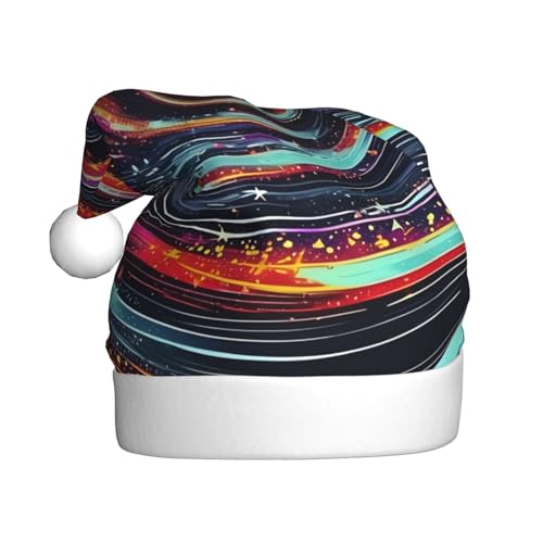 RoMuka Weltraumspirale, kosmische Weihnachtsmütze für Erwachsene, Plüsch, warme Mütze, geeignet für Weihnachten, Partyzubehör von RoMuka