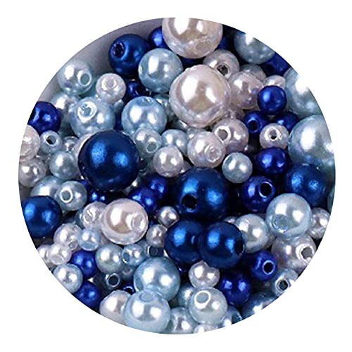 Roadoor 150 stücke Faux Pearl Perlen Pack, 3-8mm, perforierte sortierte Farben Vase Füllstoffe mit Loch DIY Schmuck Ohrgriff Halsketten, die Nachahmung Perlen Machen 6 OneSize von Roadoor
