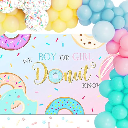 Baby Streudekorationen Donuts Streuen mit Liebe Banner Geschlecht offenbaren Babyparty Streudeko Streuen mit Liebe Babyparty Dekorationen Partyzubehör von Roaring Good Time