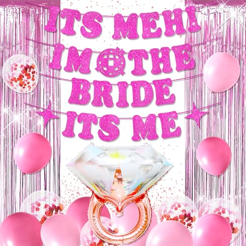 Banner mit Aufschrift "It's Me Hi I'm The Bride It's Me", Banner in meiner Verlobten Ära, Junggesellinnenabschied, Dekoration, Fotokabine, Brautparty, Zubehör, Verlobungsdekoration von Roaring Good Time