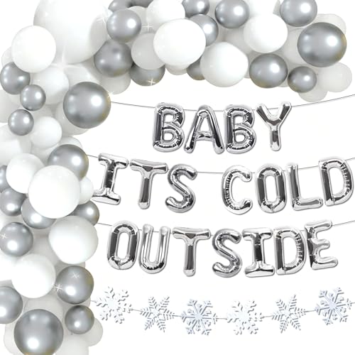 Roaring Good Time Baby Its Cold Outside Babyparty-Dekorationen, Schneeflocken-Ballon-Girlande für Winterwunderland-Party-Dekorationen, Geschlechtsoffenbarung, Babyparty von Roaring Good Time