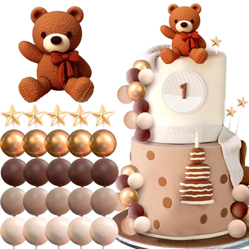 Roaring Good Time Bär Tortendeko Beige Braun Kugeln Cake Topper Boho Bären Kuchen Tortendeko Baby Shower Geburtstag Tortendeko von Roaring Good Time