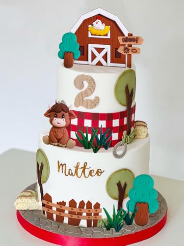 Roaring Good Time Bauernhof Tier Kuchen Dekoration Kuh Kuchen Topper Bauernhof Tier Geburtstag Dekoration Kuh Kuchen Dekoration Bauernhof Kuchen Topper für Bauernhof Tier Baby Shower Geburtstag Party von Roaring Good Time