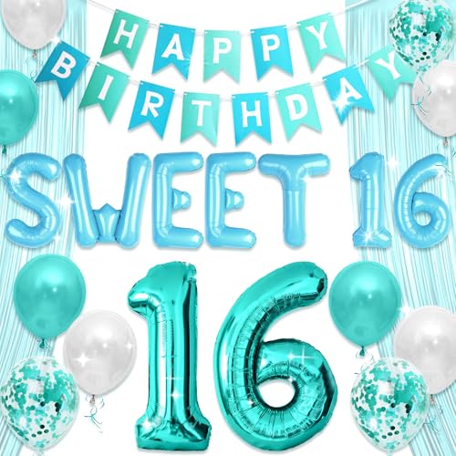 Roaring Good Time Blau Sweet 16 Geburtstag Dekoration 16. Geburtstag Dekorationen Blaue Luftballons Dancing Queen Geburtstag Nummer 16 Luftballons von Roaring Good Time