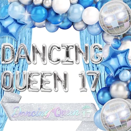 Roaring Good Time Blaue Dancing Queen 17 Geburtstagsdekoration Dancing Queen 17 Party Dekorationen Mamma Mia Disco Geburtstag Party Dekorationen 70er Jahre Disco Dekoration von Roaring Good Time