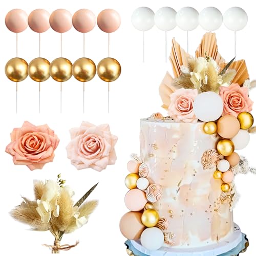 Roaring Good Time Boho Tortendeko Rose Dekoration Kuchen Deko Hochzeit Tortendeko Goldene Hochzeit Kuchen Deko Mädchen Blumen Tortendeko von Roaring Good Time