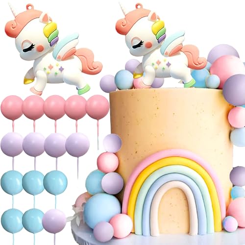 Roaring Good Time Pony Einhorn Kuchendekoration Regenbogen Kuchentopper Pony Geburtstag Dekoration Einhorn Party Favors Regenbogen Geburtstag Dekoration Geburtstagskuchen Dekoration für Mädchen von Roaring Good Time