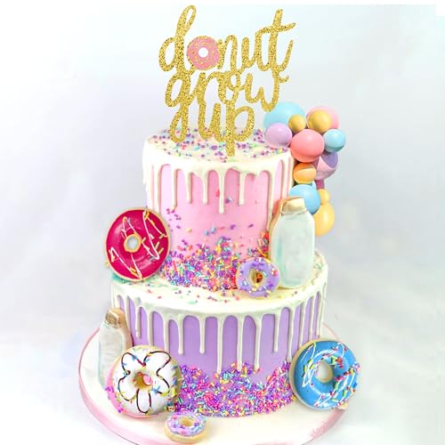 Roaring Good Time Donut Aufwachsen Tortenaufleger BabySprinkle Dekorationen Macaron Kugeln Donut Mini Donut Cupcake Topper für Geburtstag BabyShower Party Supplies von Roaring Good Time