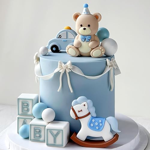 Roaring Good Time Blauer Bär Kuchendekoration Baby Bär Kuchendekoration Pferd Kuchendekoration Bären Kuchendekoration BabyShower Geburtstag Kuchendekoration von Roaring Good Time