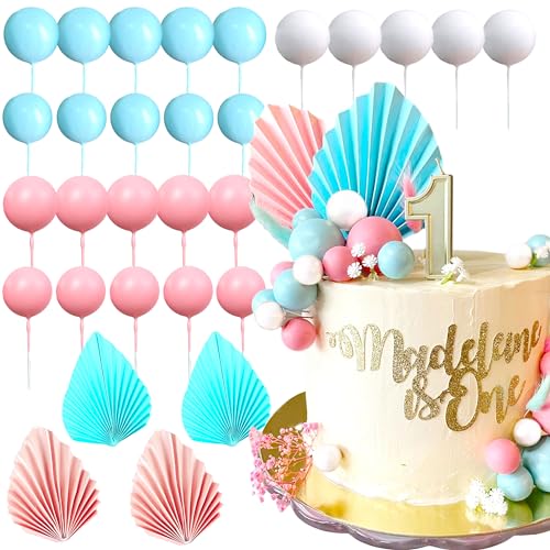 Roaring Good Time Gender Reveal Cake Toppers Junge oder Mädchen Tortendeko Rosa Blau Kugeln Tortendeko Baby Shower Tortendeko von Roaring Good Time