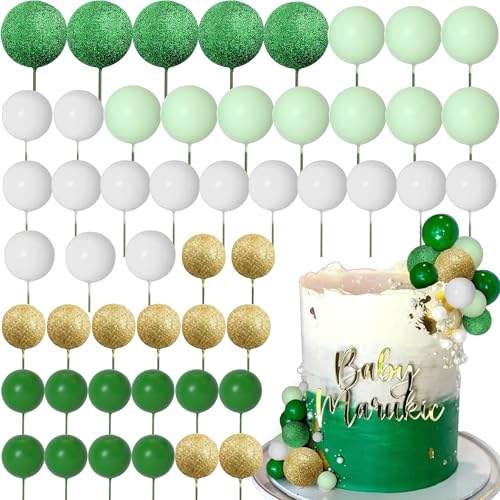 Roaring Good Time Grun Ball Kuchen Topper Gold Ballons für Kuchen Dekoration Zubehör Bälle Kuchen Dekorationen für Geburtstag Brautdusche Hochzeit BabyDusche von Roaring Good Time