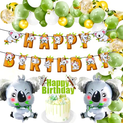 Roaring Good Time Koala Birthday Kinder Geburtstag Deko Dschungel Geburtstag Deko Junge Mädchen Ballons Geburstag Safari Girlande Folienballon Party Deko Birthday Decoration von Roaring Good Time