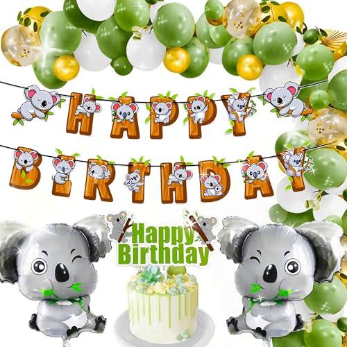 Roaring Good Time Koala Birthday Kinder Geburtstag Deko Dschungel Geburtstag Deko Junge Mädchen Ballons Geburstag Safari Girlande Folienballon Party Deko Birthday Decoration von Roaring Good Time