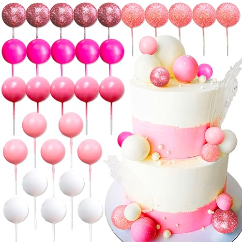 Roaring Good Time Pink Balls Tortendeko Rosa Cake Kuchen Dekoration Disco Party Kindergeburtstag Disco Kuchen Dekoration von Roaring Good Time