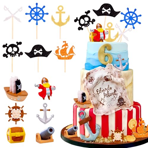 Roaring Good Time Piraten Geburtstag Kuchen Dekoration Piraten Geburtstag Party Supplies Schatztruhe Kuchen Dekoration Piraten Cupcake Picks Piratenschiff Kuchen Dekoration Schatzsuche Kuchen Dekor von Roaring Good Time