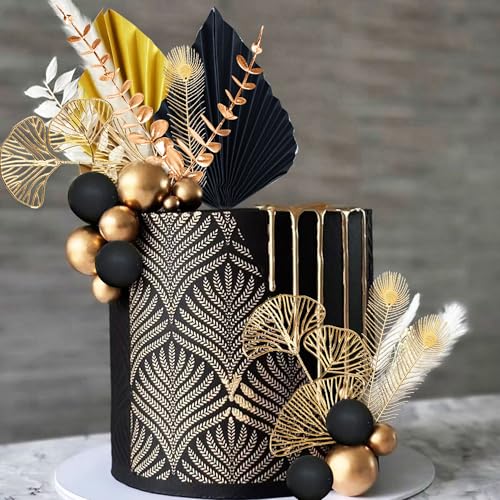 Roaring Good Time Roaring 20er Jahre Kuchen Dekoration Feather Cake Deko 1920s Kuchen Dekoration Prom Kuchen Dekoration Schwarz Gold Kuchen Dekoration von Roaring Good Time