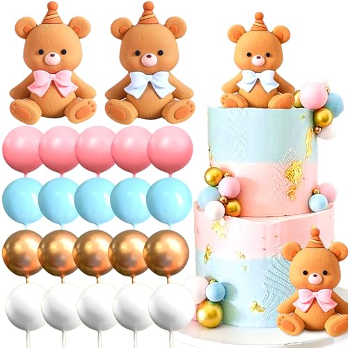 Rosa Blau Gender Reveal Cake Toppers Junge oder Mädchen Tortendeko Teddybär Tortendeko Baby Shower Tortendeko von Roaring Good Time