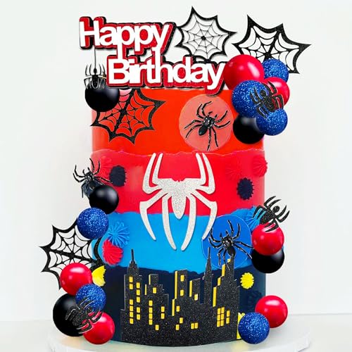 Roaring Good Time Spider Kuchen Deko Cupcake Toppers Superhero Tortenfiguren Kindergeburtstag Kuchen Hero Tortenaufleger Superhelden Cake Topper Für Kinder Geburtstag von Roaring Good Time