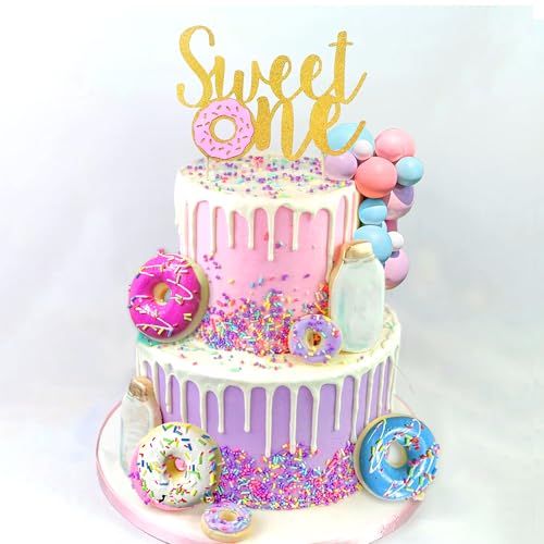 Roaring Good Time Sweet One Cake Topper Sweet One Birthday Party Supplies Donut Grow Up Baby Streudeko Macaron Balls Mini Donut Cupcake Topper für Geburtstagsparty Supplies von Roaring Good Time