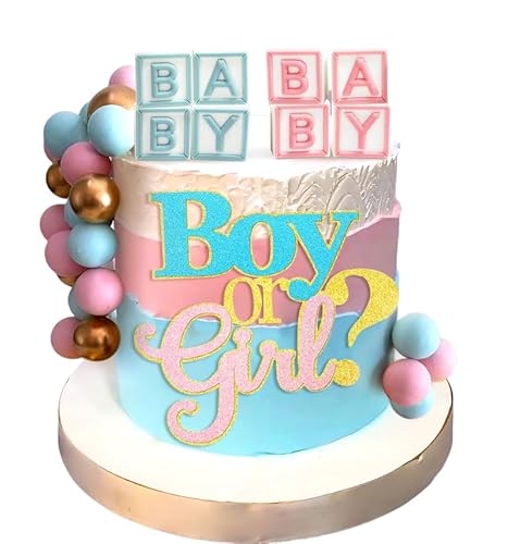 Rosa Blau Gender Reveal Cake Toppers Boy or Girl Cake Decoration Gender Reveal Cake Decoration Baby Shower Cake Decoration von Roaring Good Time