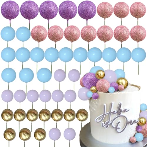 Rosa Lila Ball Cake Topper Rose Gold Ballons für Kuchen Dekorieren Supplies Bälle Kuchen Dekorationen für Geburtstag Hochzeit Brautparty Babyparty von Roaring Good Time