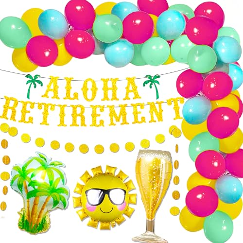 Strand-Banner mit Aufschrift "Happy Retirement", Aufschrift "Happy Retirement", Ruhestand, Dekoration, Ruhestand, Party, Dekoration, Ruhestand, Hintergrund von Roaring Good Time