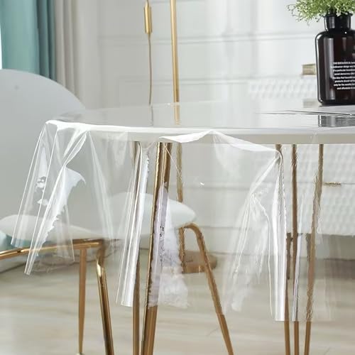 RobLuX Tischdecke Transparent Rund PVC Tischdecke Transparent Anti-Hot Tischmatte Tischdeckea Schutz wasserdichte Geeignet FüR Esstische (Durchmesser 120 cm) von RobLuX