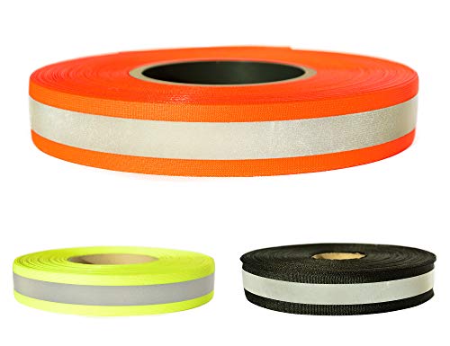 Roban Fashion Reflektorband zum aufnähen Neonorange Reflexband 10 Meter lang - 1 Menge Verschiedene Breiten 20mm 30mm 40mm 50mm von Roban Fashion