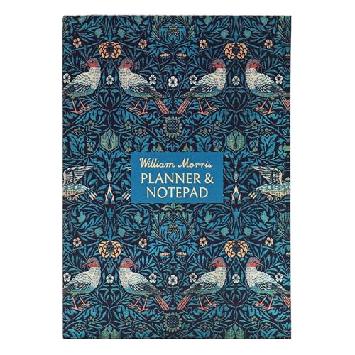 A5-Planer und Notizblock mit Haftnotizen – William Morris Birds Design von Robert Frederick