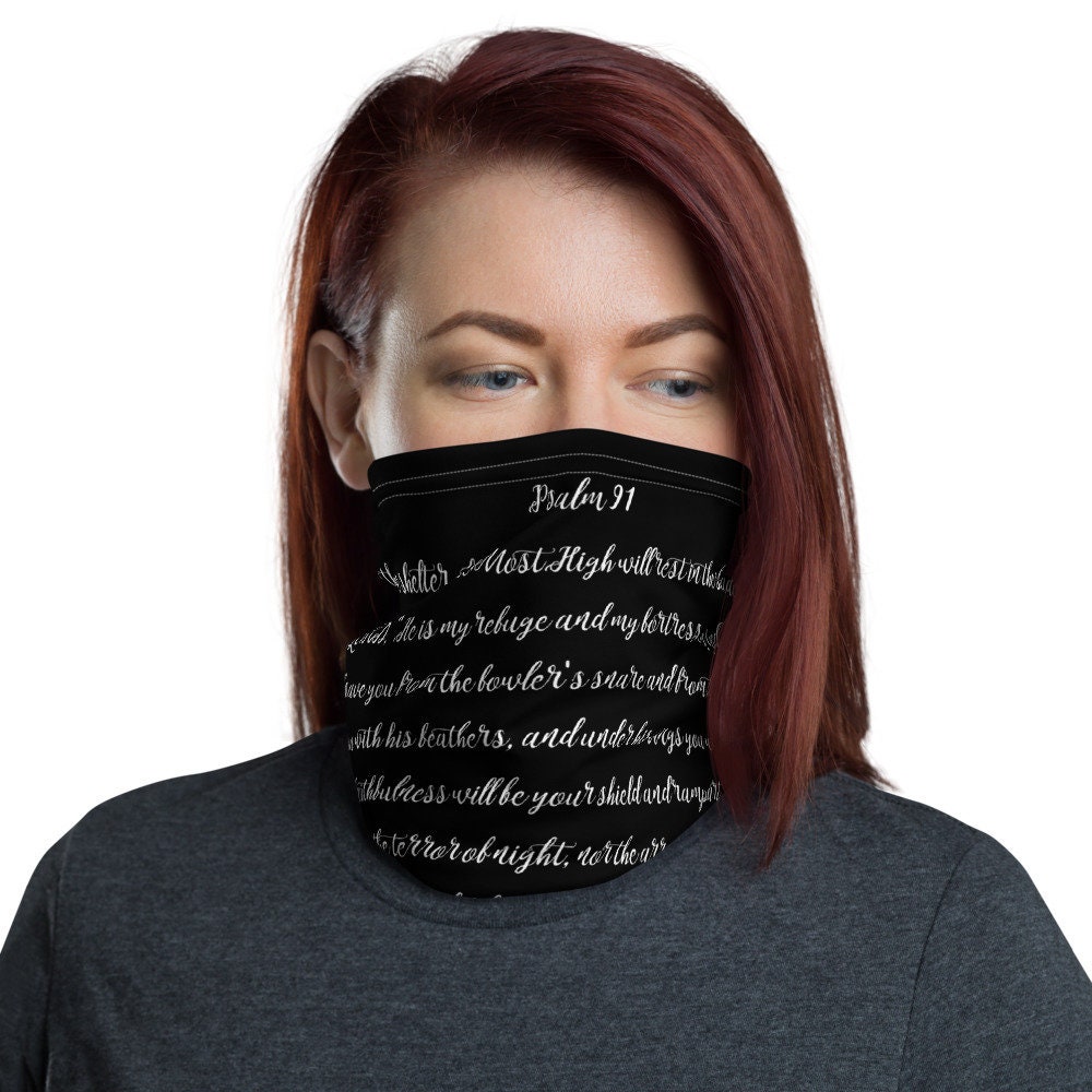 Gesichtsmaske/Psalm 91 Neck Gaiter Gesichtsbedeckung Bibel Vers Christliche Christian Gesichtsschutz von RobertMiltonLLC