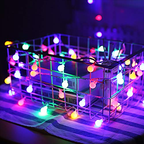 Mehrfarben Globus Lichterketten, 6M 40Pcs LED Batteriebetriebene Lichterketten, Shining Decoration Lightning für Valentinstag Weihnachten Geburtstag Holiday Party Schlafzimmer Indoor & Outdoor von Rock Ninja