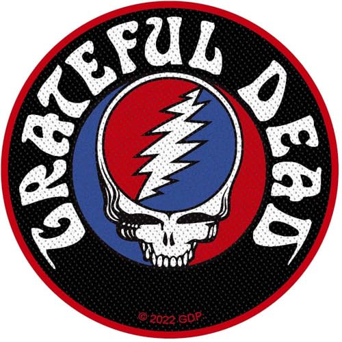 Grateful Dead Patch SYF Circle offiziell offiziell Schwarz Woven Sew on 105 x Taille unique von Rock Off officially licensed products