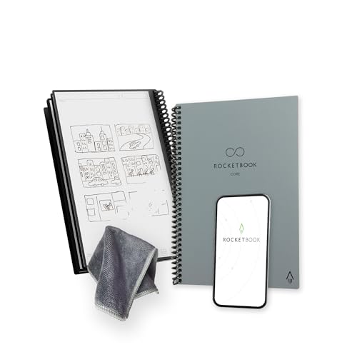 Rocketbook Core Mehrweg-Spiralblock, Executive-Größe 15 cm x 22,4 cm, Grau – gepunktete Seiten, App-verbunden, löschbar, langlebiger Einband, ideal für Schule, Arbeit und kreative Projekte Rocketbook Core Mehrweg-Spiralblock, Executive-Größe 15 cm x 22,4 cm, Grau – gepunktete Seiten, App-verbunden, löschbar, langlebiger Einband, ideal für Schule, Arbeit und kreative Projekte von Rocketbook