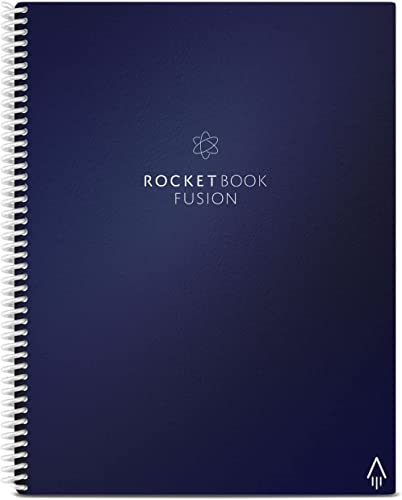 Rocketbook Fusion Reusable Digital Notebook - Smart Notepad A4 Blue, 7 Styles, To Do List, Daily Bullet Journal, Weekly & Monthly Planner with Frixion Erasable Pen, Office Gadget Reduces Paper Waste von Rocketbook