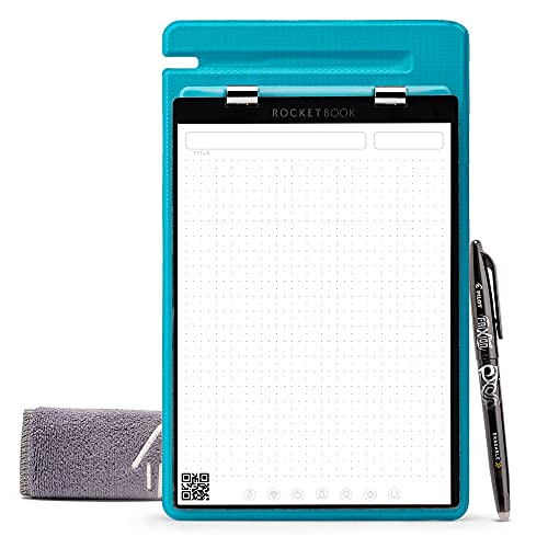 Rocketbook Orbit Legal Pad Executive – Intelligenter wiederverwendbarer Notizblock – Blaugrün, liniert/Punktraster von Rocketbook